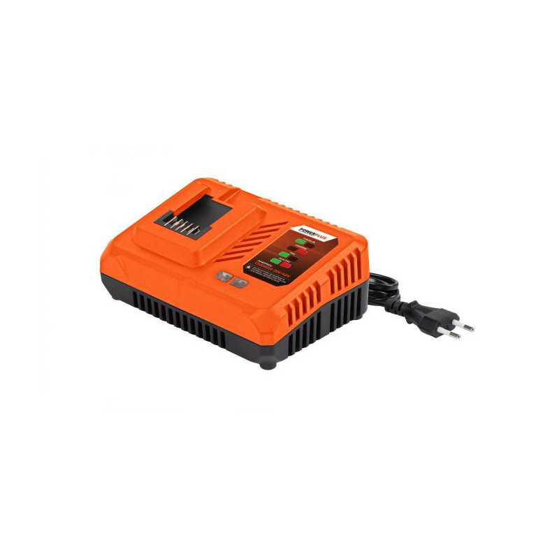 Chargeur 4.0A pour les batteries 20V et 2x20V Dual Power Noir/Orange - POWERPLUS