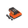 Chargeur 4.0A pour les batteries 20V et 2x20V Dual Power Noir/Orange - POWERPLUS