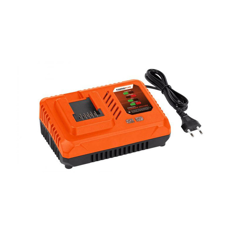 Chargeur 4.0A pour les batteries 20V et 2x20V Dual Power Noir/Orange - POWERPLUS