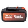 Batterie 2 x 20V 4Ah Dual Power pour outil 40V Noir/Orange