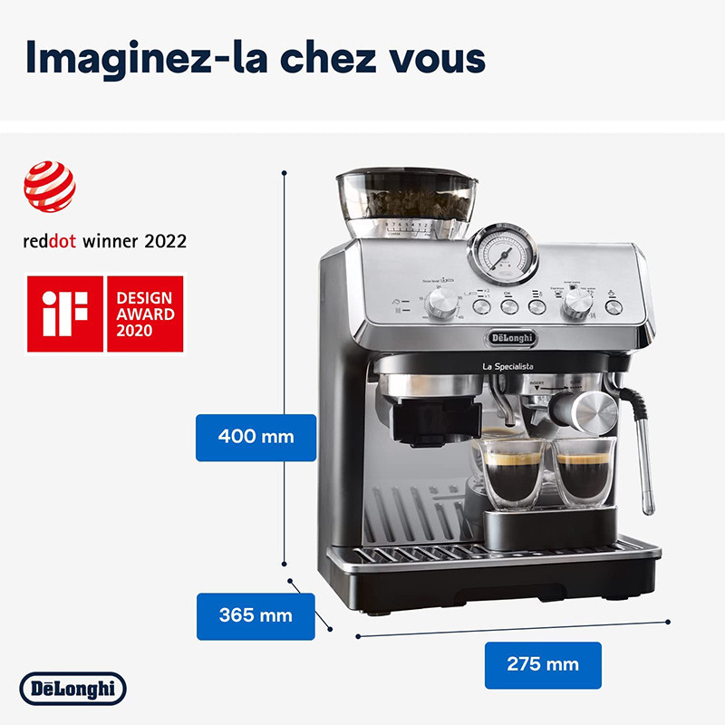 Machine à expresso La Specialista Arte EC 9155.MB 1300W Inox - DELONGHI