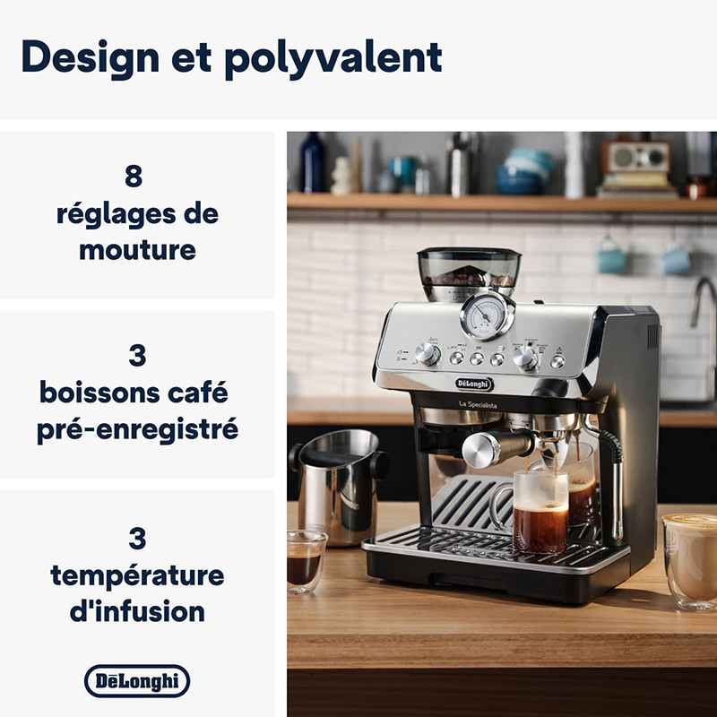 Machine à expresso La Specialista Arte EC 9155.MB 1300W Inox - DELONGHI