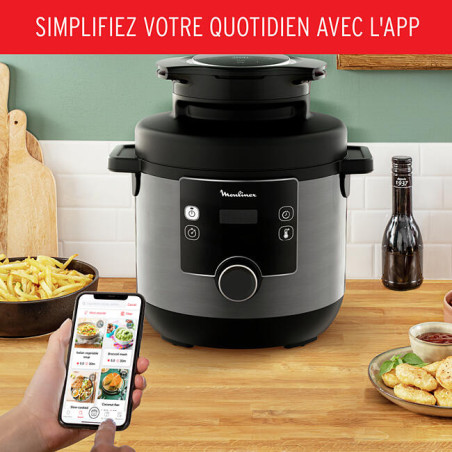 Multicuiseur Turbo-Crisp 15 Programmes 1450W Noir - MOULINEX 