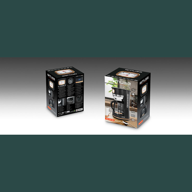 Cafétière 1,4L 1000W Noir - MUSE