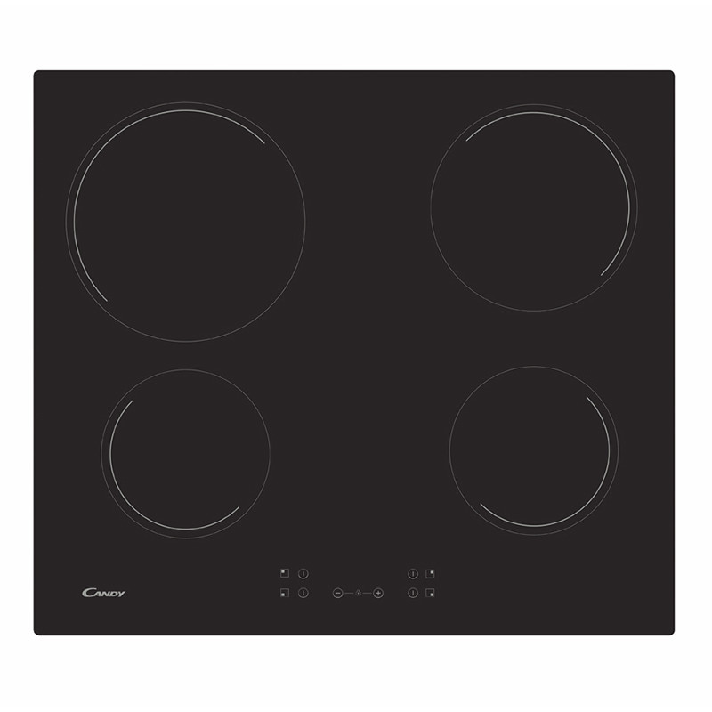 Plaque de cuisson vitrocéramique 4 foyers Noir - CANDY - CH64CCB 