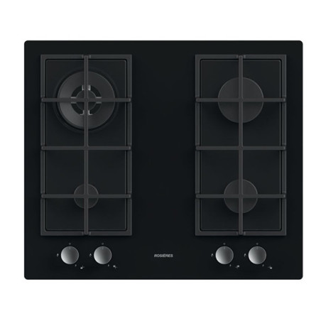 Plaque de Cuisson à Gaz 4 foyers Noir - ROSIERES - RVG6BR4SB/1