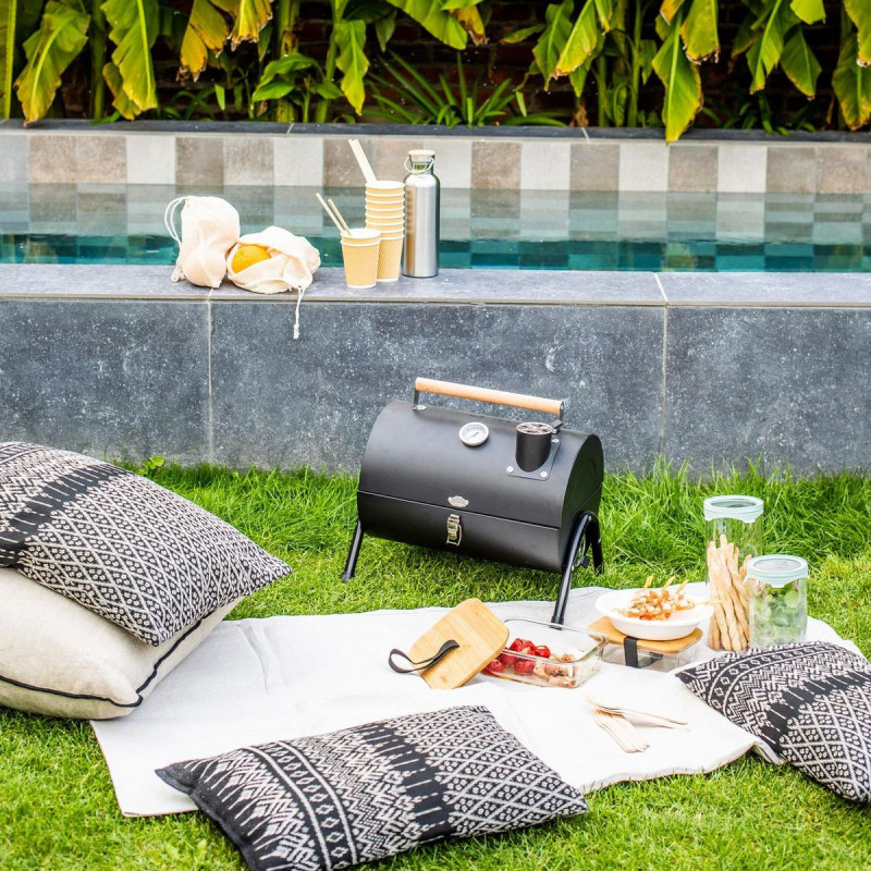 Barbecue fumoir portable Noir - LIVOO - DOC269