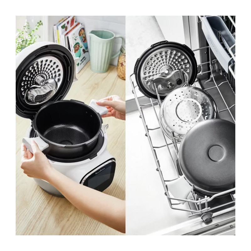 Multicuiseur Cookeo Touch Mini WiFi Recettes illimitées 3L Blanc - MOULINEX - CE922110