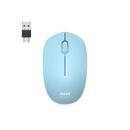 Souris sans fil Collection II USB/USB-C Turquoise - PORT DESIGNS - 900544
