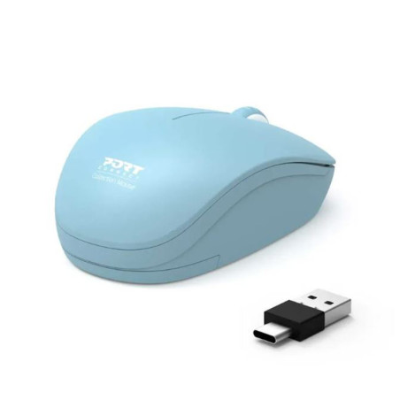Souris sans fil Collection II USB/USB-C Turquoise - PORT DESIGNS - 900544