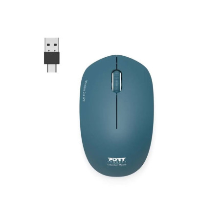 Souris sans fil Collection II USB/USB-C Saphir - PORT DESIGNS - 900545