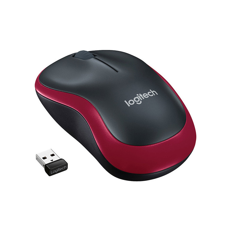 Souris sans fil M185 Black/Red Glossy - LOGITECH - LOG_910-002237
