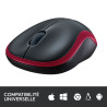 Souris sans fil M185 Black/Red Glossy - LOGITECH - LOG_910-002237