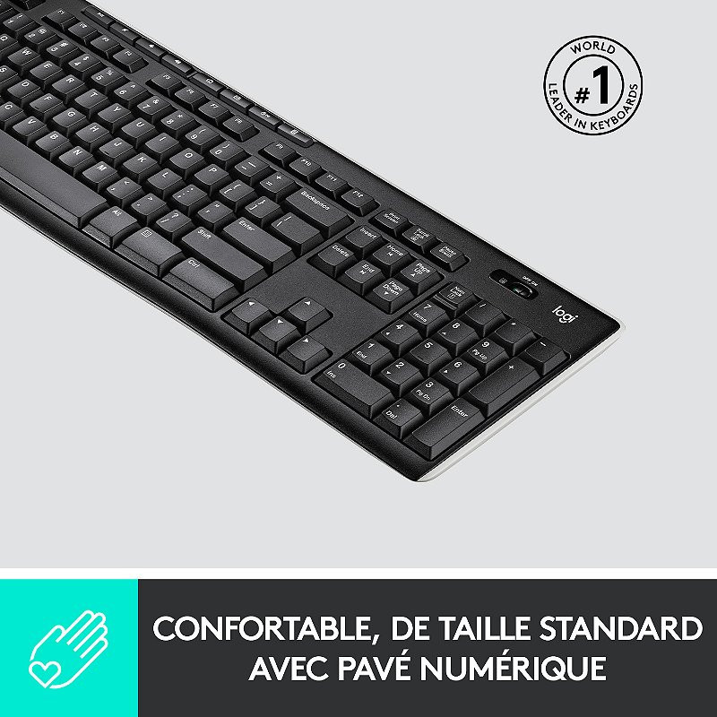 Clavier sans fil AZERTY K270 Noir - LOGITECH - LOG_920-003748