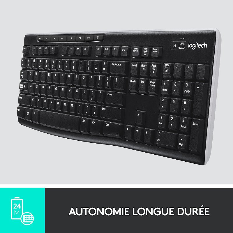 Clavier sans fil AZERTY K270 Noir - LOGITECH - LOG_920-003748