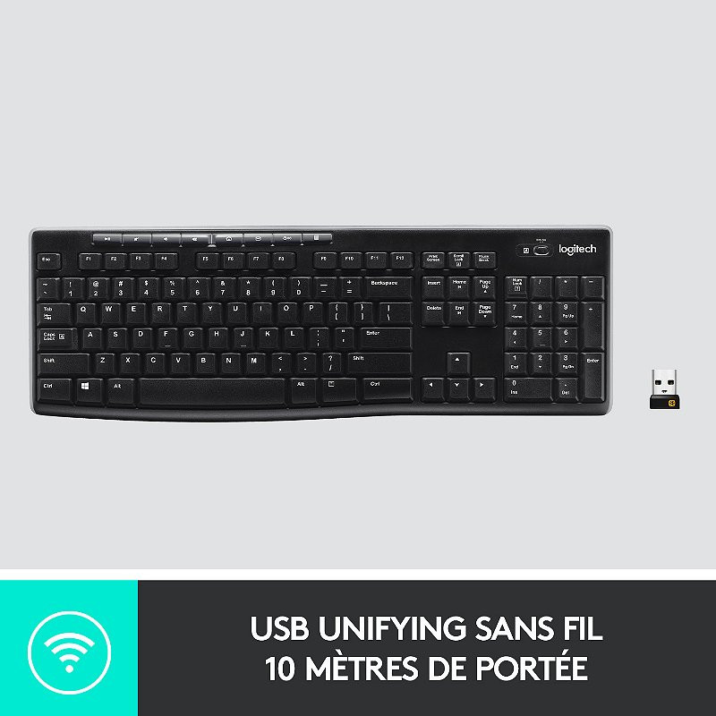 Clavier sans fil AZERTY K270 Noir - LOGITECH - LOG_920-003748