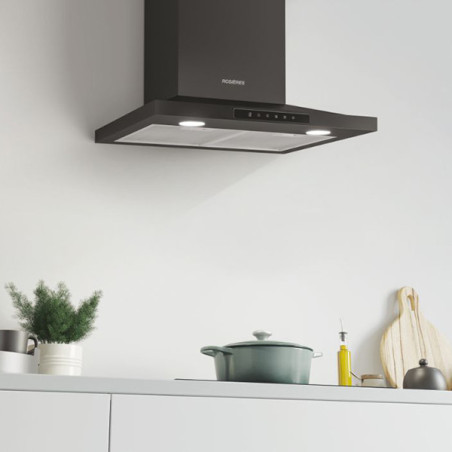 Hotte decorative murale 60cm 621.5m3/h Noir - ROSIERES