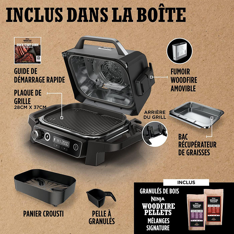 Barbecue électrique & Fumoir Woodfire Inox - NINJA - OG701EU