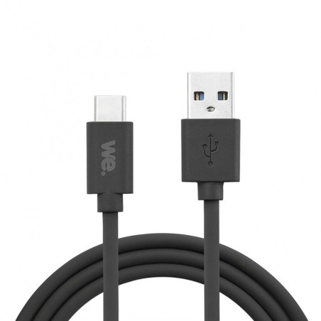 Câble USB/USB-C USB 3.2 Gen1 en silicone 1m Noir - WE