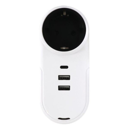 Chargeur secteur 2 ports USB-A 12W + 1 port USB-C 20W Blanc/Noir - WE 