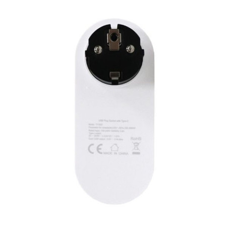 Chargeur secteur 2 ports USB-A 12W + 1 port USB-C 20W Blanc/Noir - WE 