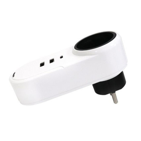 Chargeur secteur 2 ports USB-A 12W + 1 port USB-C 20W Blanc/Noir - WE 
