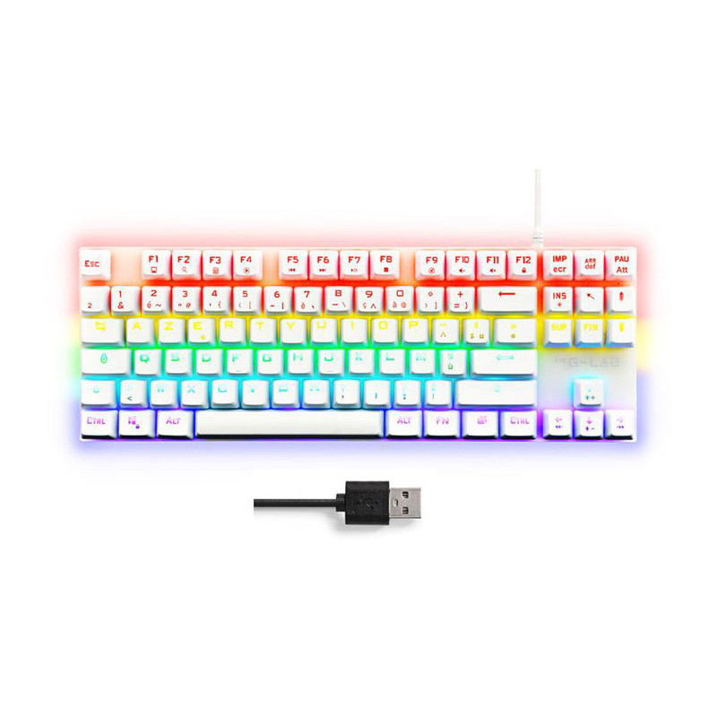 Clavier Gaming filaire RGB Keyz Mercury TKL Blanc - THE G-LAB