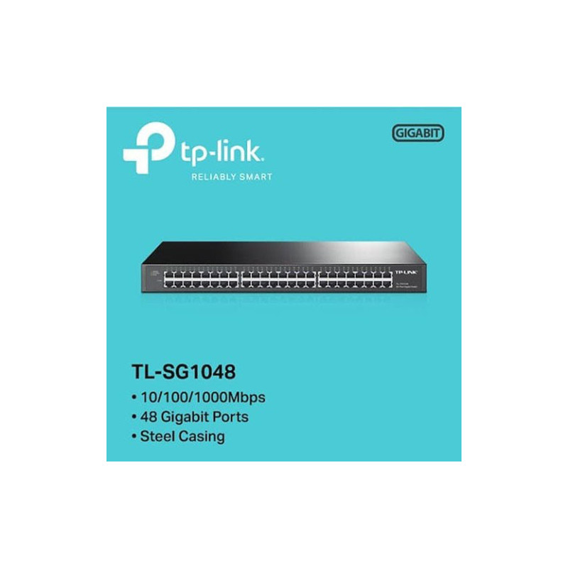 Commutateur Switch Gigabit 48 ports Noir - TP-LINK