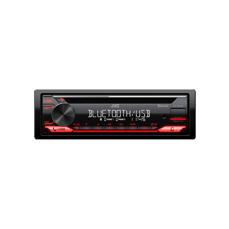 Autoradio CD 1-DIN Bluetooth Noir - JVC - KDT822BT