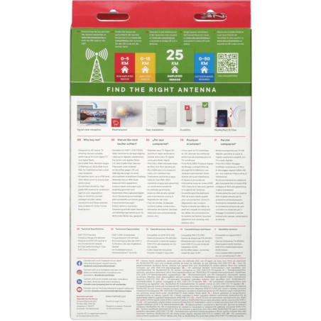 Antenne extérieure amplifiée TNT HD 44 dB Blanc - ONE FOR ALL - SV9450N