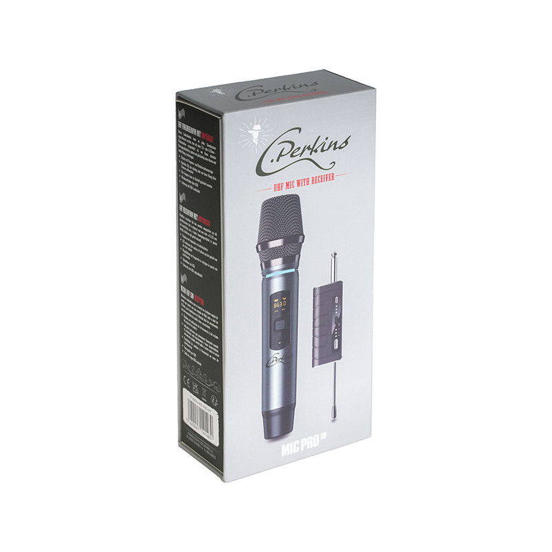 Microphone sans fil UHF Perkins avec récepteur noir - LOCTRONIC - MIC-PRO-HF