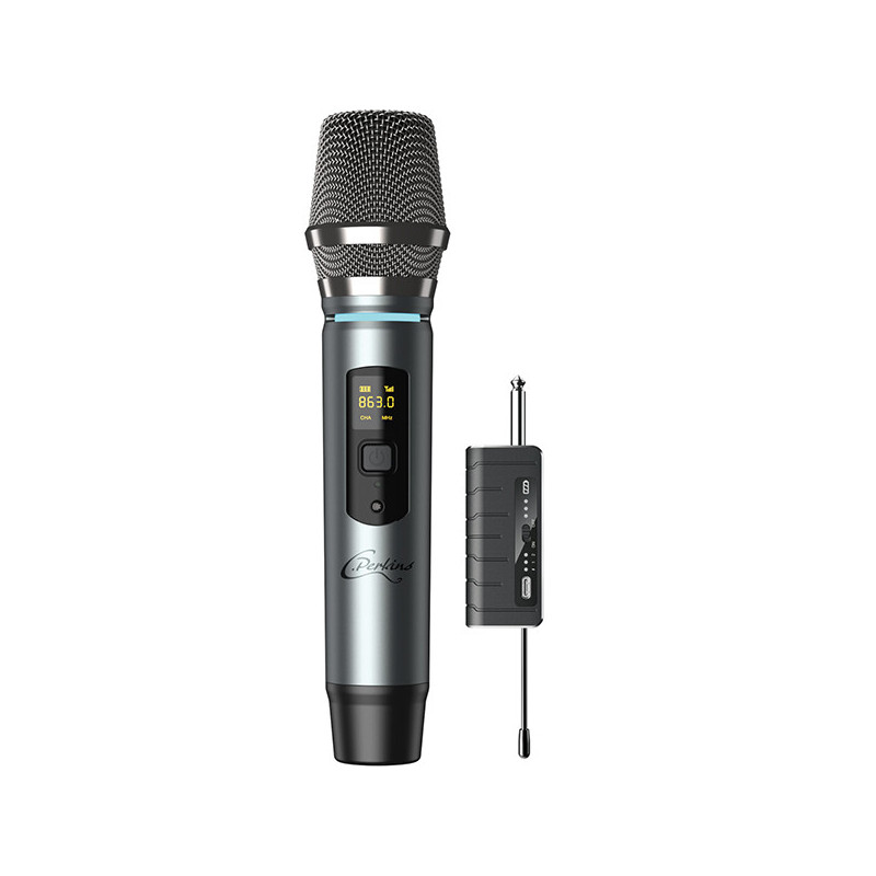 Microphone sans fil UHF Perkins avec récepteur noir - LOCTRONIC - MIC-PRO-HF