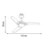Ventilateur de plafond Aruba 3 pales 46W Blanc - INSPIRE