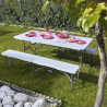 Banc de jardin LIFETIME blanc en acier