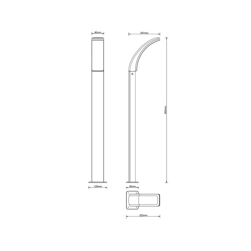 Potelet extérieur LED LAKKO 1500 lm blanc