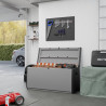 Malle résine SPACEO, 308 litres, gris, l.120 x P.54 x H.57 cm
