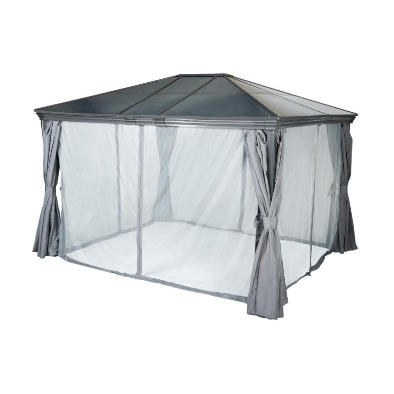 Rideaux moustiquaire de pergola Belize 3,6x3m Ardoise - HESPERIDE