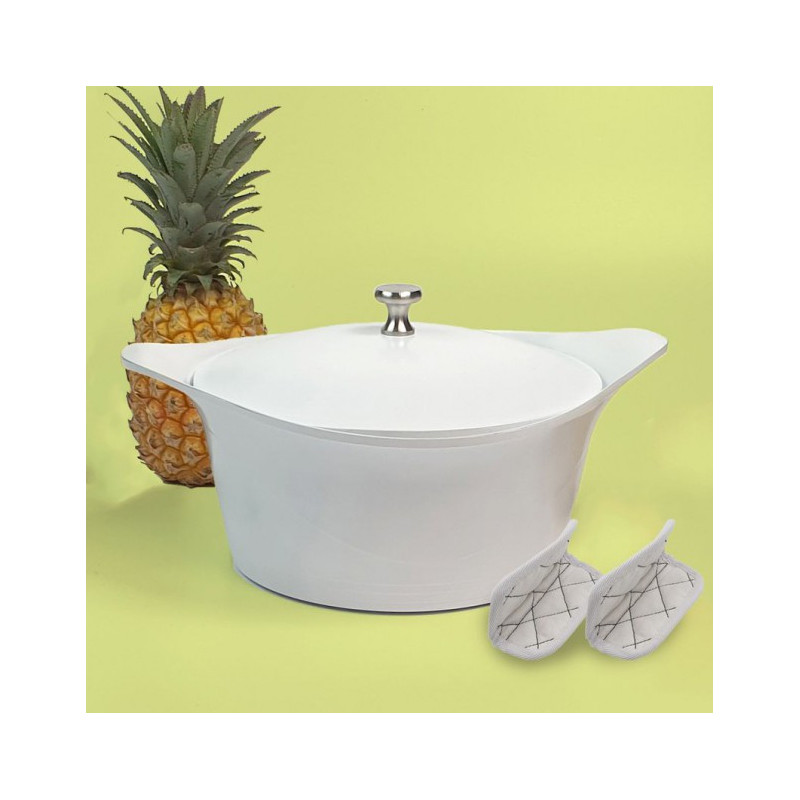 L'incroyable Cocotte 28cm Blanc polaire - COOKUT