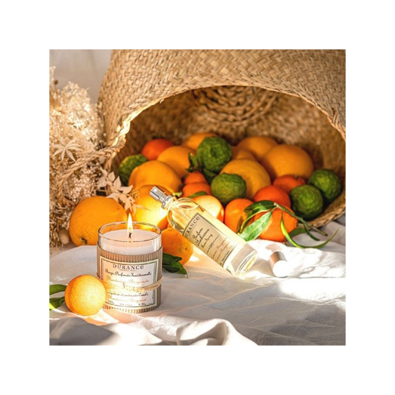 Bougie parfumée traditionnelle Mandarine Bergamote 180g - DURANCE