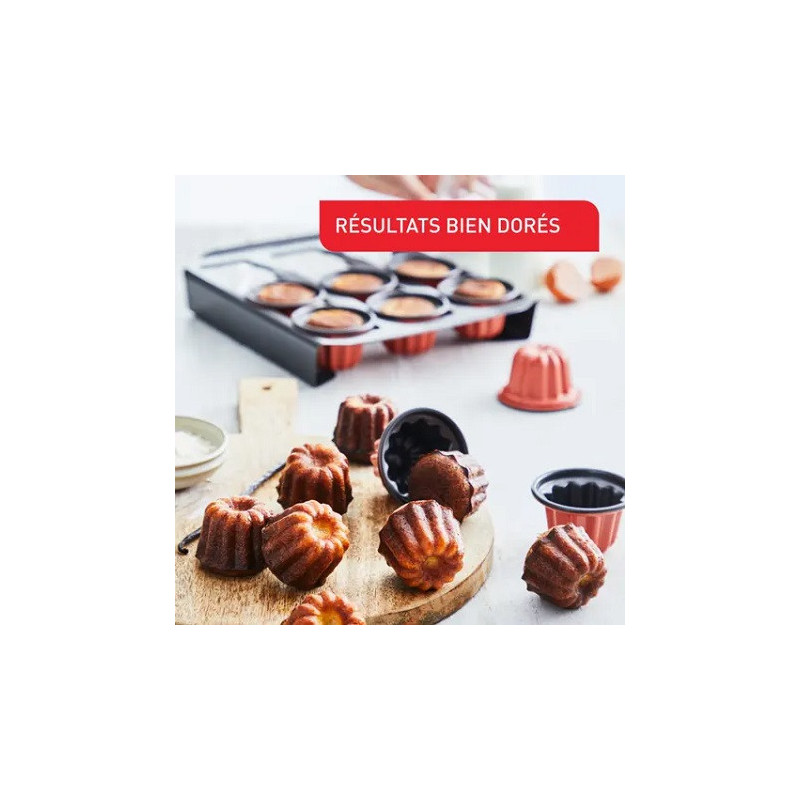 Lot de 3 moules à cannelés Creabake Ø7.4cm - TEFAL