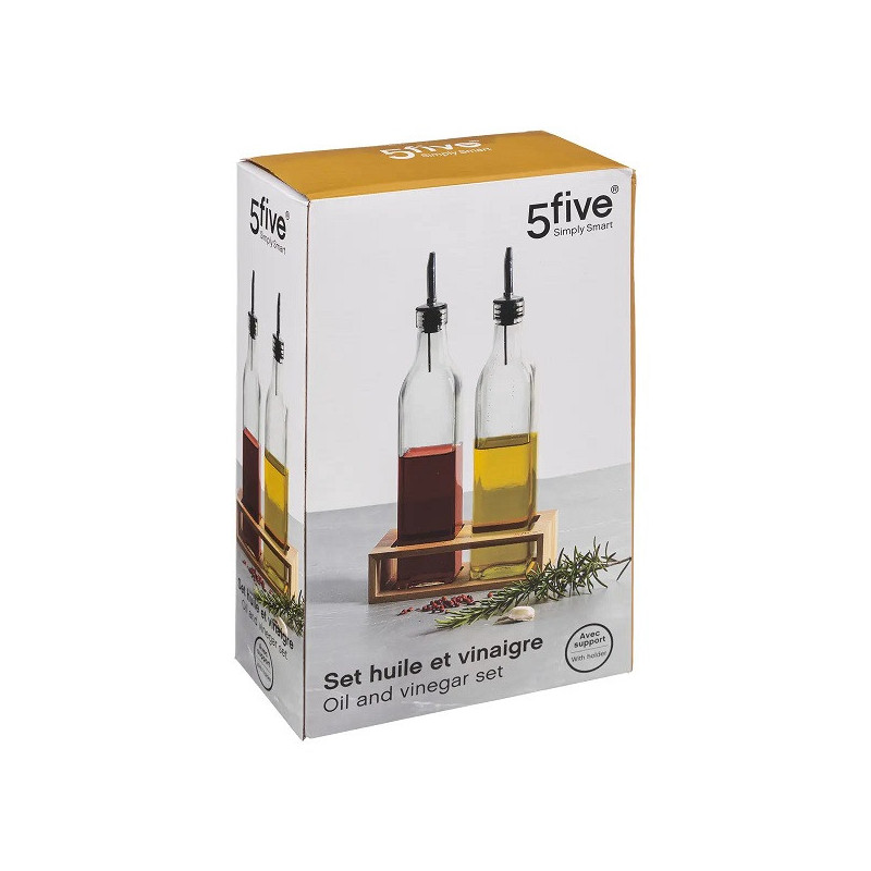 Set Huile & Vinaigre Bambou 32cm Transparent/Naturel - 5FIVE SIMPLY SMART