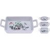 Plat à four en porcelaine avec texte 20x12x3cm - COSY & TENDANCE