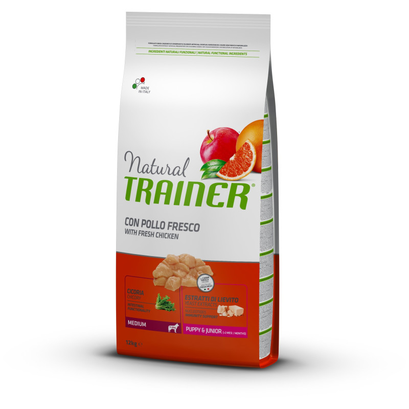 Croquettes Chiot Medium Poulet 12kg - NATURAL TRAINER