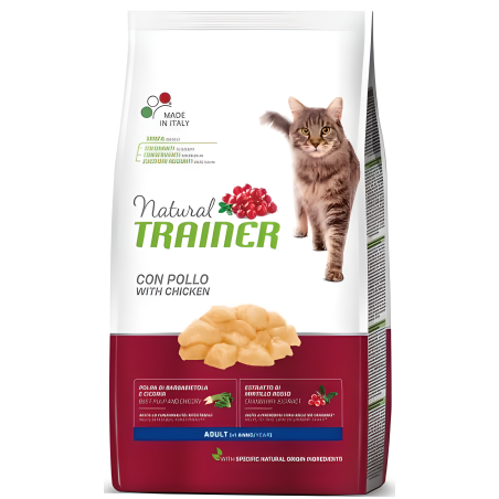 Croquettes Chat Adulte Poulet 10 Kg - NATURAL TRAINER