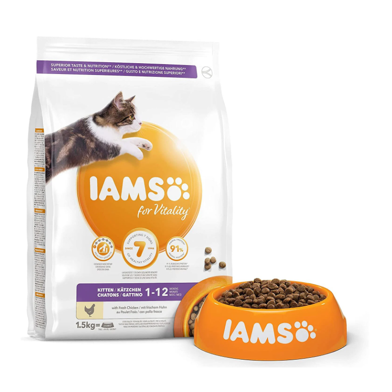 Croquettes Chaton Vitality Poulet 1,5 kg - IAMS