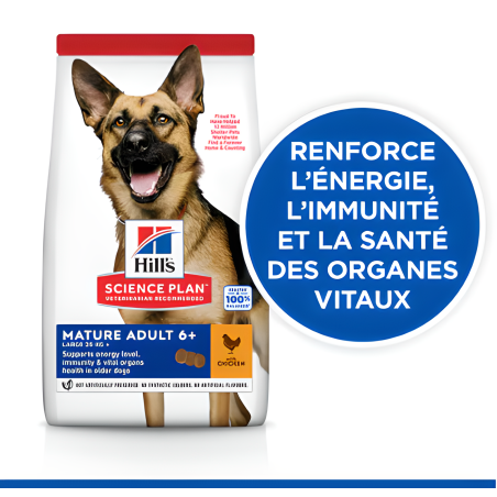 Croquettes Chien Adulte Mature Poulet 18 kg - HILL'S - HSLM008
