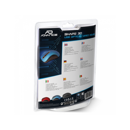 Souris sans fil optique Shaped 3D Bleu - ADVANCE - SOURSS3DBLADVA