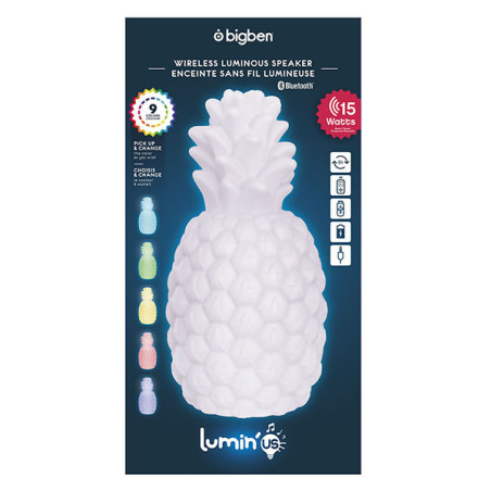 Enceinte Bluetooth lumineuse Ananas Blanc - BIGBEN - HPBTLSPINEAPPLEBIG