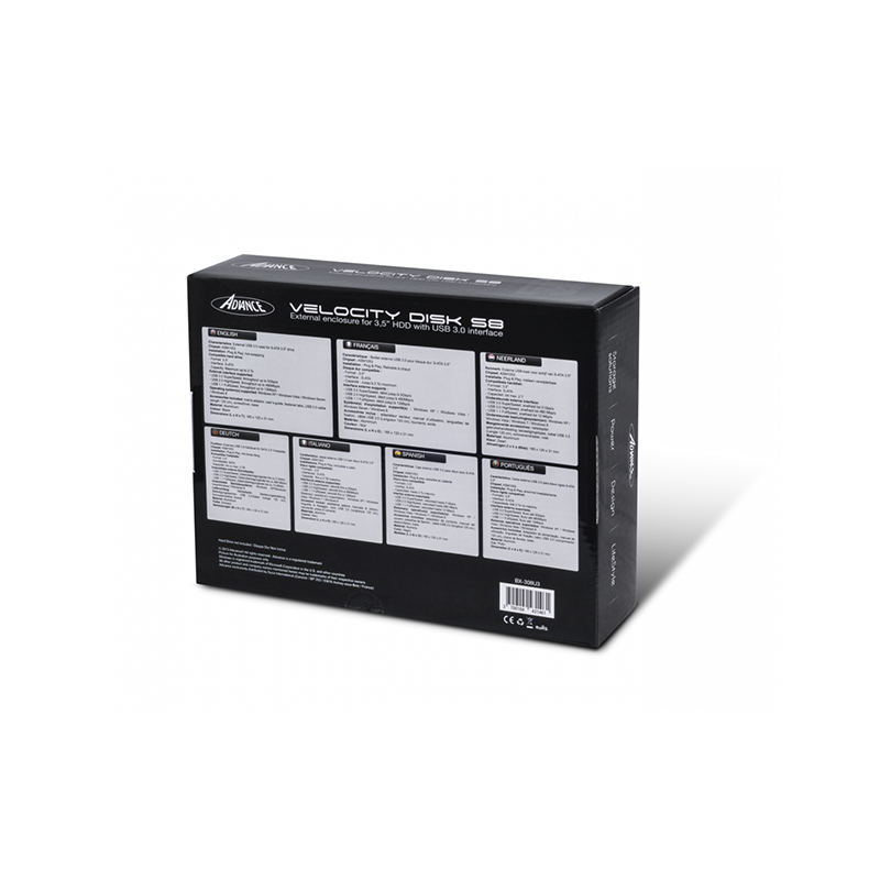Boitier disque dur Velocity 3.5'' SATA USB 3.0 Noir - ADVANCE - BOIT35BX308U3ADVA