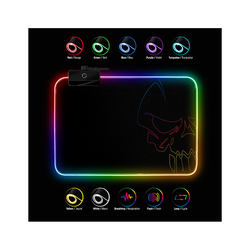 Tapis de souris extensible pour jeu de fille RGB - Tapis de souris